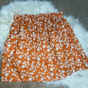Orange floral skirt